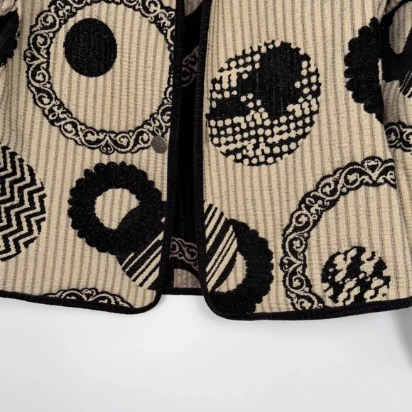 Vintage Womens Abstract Mixed Media Fine European Reversible Tapestry Jacket Med - Picture 2 of 11